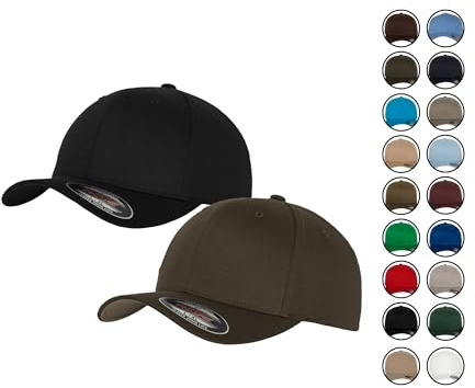 2er Flexfit Unisex Wooly Combed Cap Baseball Caps graue Unterseite S M L XL XXL Basecap Mütze