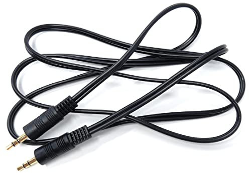 DRUT 1m 3.5mm to 3.5mm Stereo Audio AUX Cable Gold Connectors, Small 3 pin Jack to Jack Speaker Lead 3.3ft Black