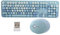 Yctze Clavier, Ensemble Clavier et Souris sans Fil Cute 2,4 GHz pour Ordinateur de Bureau (Bleu Mixte Couleur)