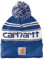 Carhartt Herren Strickmütze mit Bommel und Logo, Blau - Glass Blue, Einheitsgröße