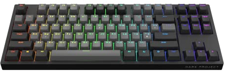Dark Project KD87A Gaming Keyboard, TKL, 87 Keys, Gateron Mechanical Teal switches, Greased