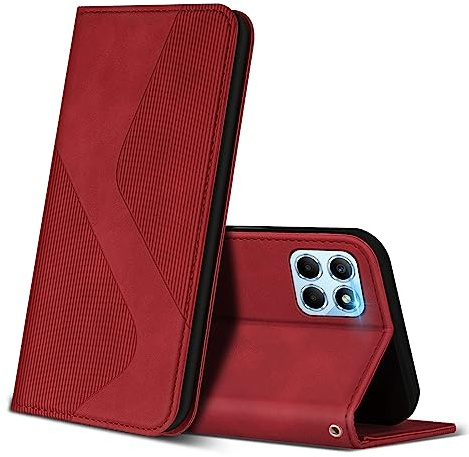 ZONNAVI Coque pour Honor 70 Lite/Honor X6 /Honor X8 5G, Premium Étui Housse en Cuir de Protection avec [Emplacements Cartes], Clapet Folio Portefeuille pour Honor 70 Lite / X6 / X8 5G (Rouge)