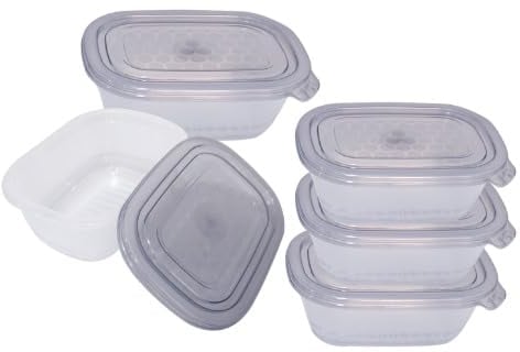 Neez Frischhaltedosen mit Deckel (5 Behälter + 5 Deckel) Plastik Gefrierdosen, BPA-freie Lebensmittelbehälter, Spülmaschinen und Mikrowellengeeignet Vorratsdosen (500ml)
