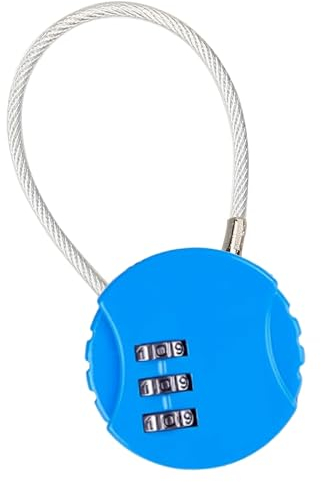 Lucchetti per Bagagli, Lucchetto Combinazione a 3 Cifre, Lucchetto a Codice Resettabile per Bagagli Viaggio, Lucchetti Lucchetto Armadietto con Cavo per Palestra, Armadietto, Valigia(Blu)