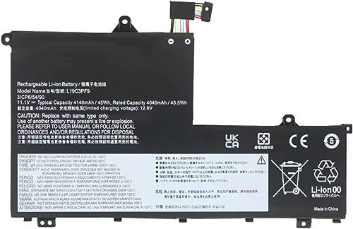 AKKEE L19C3PF9 L19M3PF9 Laptop Battery for Lenovo ThinkBook 14-IML 14-IIL 15-IML 15-IIL Series L19M3PF1 L19M3PF2 L19D3PF2 L19L3PF1 L19D3PF1 L19L3PF8 5B10X55572 5B10W67364 11.1V 45Wh