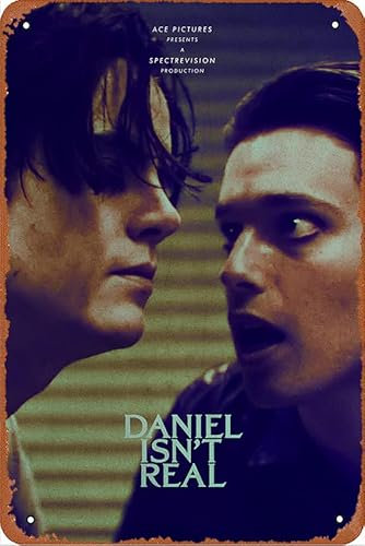 Metall-Blechschild, Motiv: Daniel Isn't Real Filmposter, Vintage-Stil, Wanddekoration für Bars, Kaffeebar, Dekoration, 30,5 x 20,3 cm