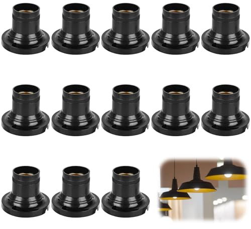 Leikurvo 12 Stück E27 Lampenfassungen 220V Universal Lampenfassungen E27 Lampen Fassung Flach Adapter Lampenfassung Energiesparend Wandfassung Lampenfassung Wandfassung Wandmontage Deckenmontage