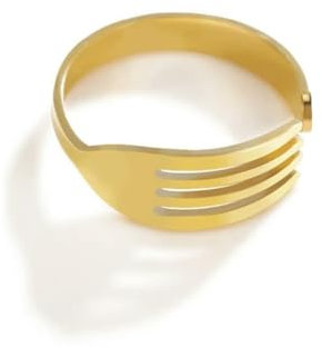 Open Fork Ring Stainless Steel Men Women Adjustable Finger Rings Fashion Punk Party Jewelry Friends Gift
