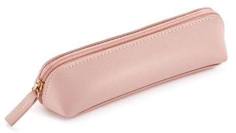 Miquelrius - Trousse Ovale 1 Compartiment, Taille 190 x 55 x 30 mm, matériau extérieur et poignée en Similicuir Cuir, Fermeture à glissière, Couleur Rose, Rose, 190 x 55 x 30 mm, MR19204