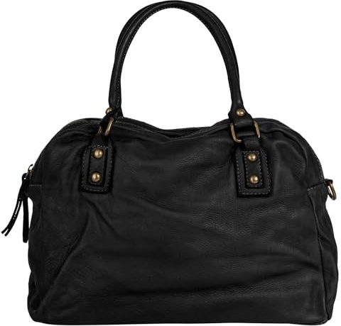 Samantha Look Shopper Echt Leder Damen Made in Italy, geräumige Tasche, Casual Umhängetasche