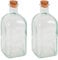 Acan Tradineur - Pack de 2 Botellas Frasco con tapón de Corcho - Fabricado en Cristal Resistente - Ideal para conservación de Alimentos y decoración - 1 L.