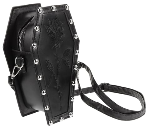 Yardenfun Retro Sargtasche Mit Dunklem Kreuz Für Damen Geldbörse Tasche Mit Gothic Taschen Sargförmige Umhängetasche Gothic Umhängetasche Damen Umhängetasche