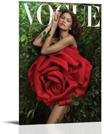 LETOOUY Fashion Magazine Cover Vogue Zendaya Poster Dekorative Malerei Leinwand Wandkunst Wohnzimmer Poster Schlafzimmer Malerei,Wandkunst Bilddruck Moderne Familienzimmer Dekor 20x30inch(50x75cm)