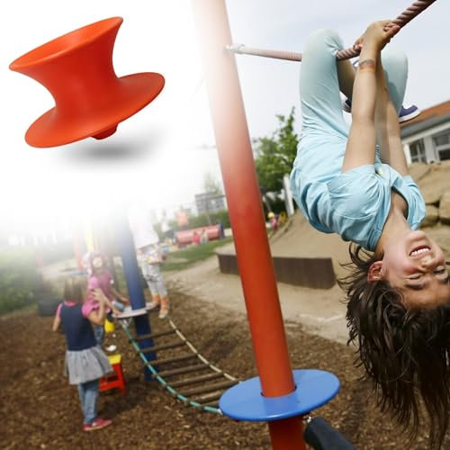 ENHEN 360 Rotate Freely Swivel Gyro Chair, Round Sit and Spin Autism Child Preschool Toy, Sense Training Tumbler Sports for Kids Ages 3-12(Color:Orange)