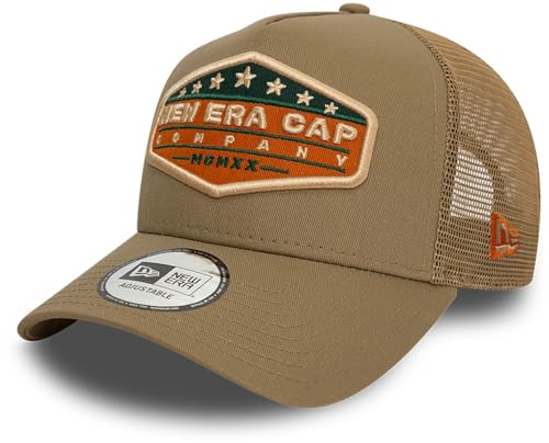 New Era A-Frame Mesh Trucker Cap - Vintage Brand Khaki