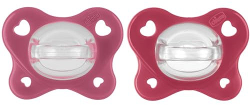Chicco Gommotto Dual Soft, Ciuccio in Silicone 16-36 Mesi, Bicolore, Set di Gommotti con Doppia Morbidezza, Supportano la Respirazione e Favoriscono il Corretto Sviluppo della Bocca, 2 Pezzi, Bimba