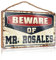 Placa decorativa de madera con texto en inglés Beware Of Mr. Rosales, para exteriores, porche, decoración de oficina (20 x 30 cm)