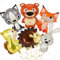 Folienballon Dschungel Tiere Wald Tiere - 6 Stück Tierkopf Riesenballon, Biber, Bär, Fuchs, Eichhörnchen, Igel, Hase, Tierthema Partyballons für Kindergeburtstag Party Deko Safari Geburtstagsdeko