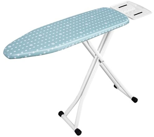 LMXRYPD Bügelbrett, Zusammenklappbar, Ironing Board mit Dicken Stahlfüßen, Bügeltisch mit Stahlgitteroberfläche, für Zuhause, Wäsche(Blue,124cm/48.8in)