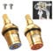 2PCS Brass Tap Valves Cartridge for Kitchen and Bath Faucets 1/2 Inch BSP Thread 20 Splines, 53mm Height SP3561 Compatible with M4 Screw Durable Leak Proof Easy Installation Long Life Cycle