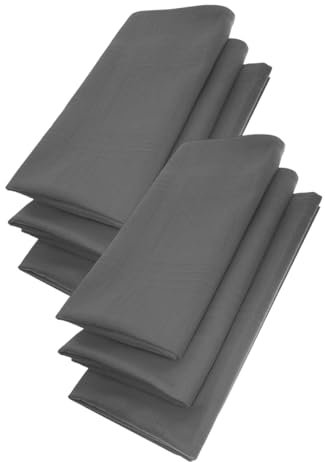 Gariella - 6er Set Stoffservietten mit Muster, Farbe: Anthrazit, Mundservietten, Mundtuch, 100% Baumwolle, Größe: ca. 45 x 45 cm, waschmaschinenfest, vierseitig eingesäumt