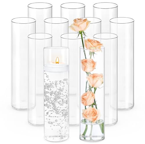 TBWIND Glasvasen für Tafelaufsätze, 30,5 cm, transparent, 12 Stück