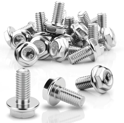 TXXATX 20 Pcs M6x20mm Bolt 304 Stainless Steel Bolts Hexagon Head | Hex Screws, Flanged Hex Head, Bolts Anti-Loosening, DIY, Households, Machine Tools, Furniture Assembly