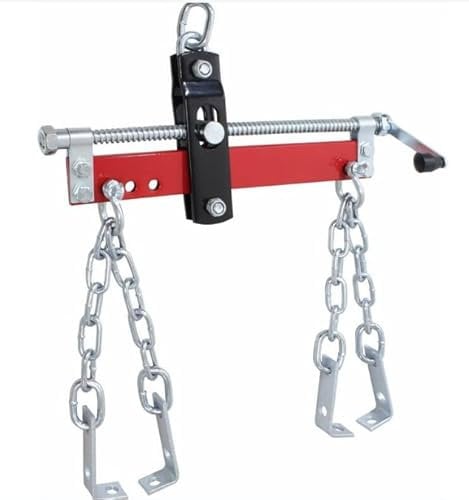 TSX TOOL Livellatore motore per gru 680 kg - Bilanciatore di carico con manovella e catene rinforzate - Ideale per officina meccanica e assemblaggio di motori