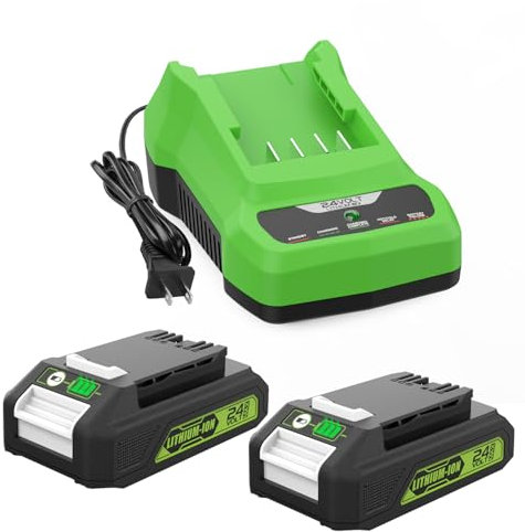 XNJTG 24V 3,5Ah Batteria di ricambio per Greenworks con Caricatore G24C Compatibile con Greenworks 24Volt Batterie G24B2 G24B4