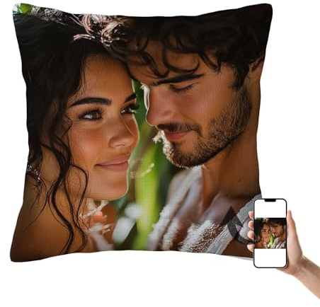 Kissenbezug 80 x 60, Personalisiertes Kissen mit Foto & Text, Selbst Gestalten Personalisierte Kissenbezug mit Beidseitiger Bedrucken und Unsichtbarer Reißverschluss, Geschenke für Mama, Frauen X-1