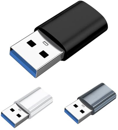 Paquete de 3 adaptadores USB a USB C, Tipo C Hembra a 3.0 Macho, convertidor de Cable de Carga Tipo C Hembra a Macho A, Transferencia de Datos de Alta Velocidad y convertidor de Carga, Adaptador para