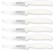 Ambrogio Sanelli ST72S11W Set di 6 Coltelli Professionali da Tavola Linea Supra Lama In acciao all'Azoto dentata Cm. 11, Manico Bianco