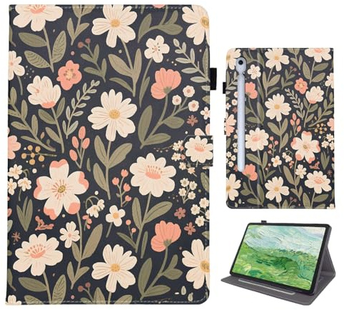 Bemoloon Tablet Funda para Samsung Galaxy Tab S10 FE+ 13.1 en Cuero PU - Colores Vibrantes & Diseños Elegantes, Protección, Activación/Reposo Automático, Hierba Negra