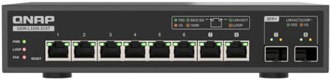 QNAP Switch QSW-L3208-2C6T | 6 x 10GbE, 2X 10GbE SFP+/RJ45 Kombi-Ports, Lite Managed