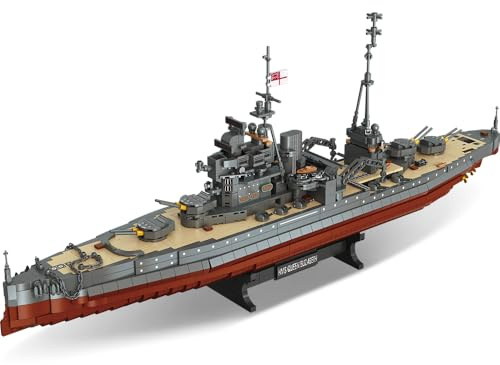 DUANT Queen Elizabeth-Klasse Schlachtschiff klemmbausteine, Schiff der britischen Royal Navy aus dem Zweiten Weltkrieg, ein Groß Militär Schlachtschiff-Bauspielzeug, geeignet für erwachsene Sammler