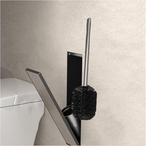 Versenkter Toilettenbürstenhalter, Invisible Bathroom Wall Recess | Versteckte Toilettenbürste Mit Toilettenbürsten Und -Haltern, Unsichtbares Design, Mit Elastischem Verschluss, Door Tileable