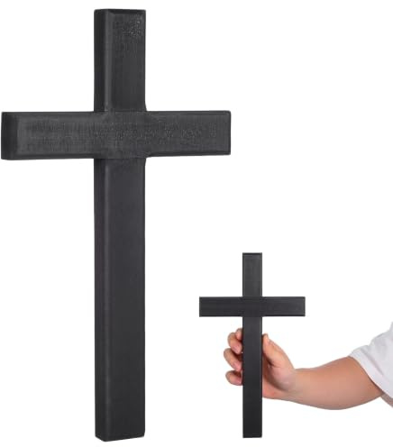 Gatuida Kreuz Wand Holzkreuz: Jesus Kreuz Wand Handwerk Kreuzverzierung Christliches zum Aufhängen Schwarz Kruzifix Wandkreuz Skulptur Dekoration für Zuhause Und Büro