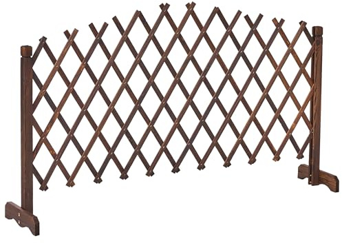 Treillis de Jardin en Bois de Sapin 152 x 90 cm Extensible Pliable Marron Foncé Pavarolo
