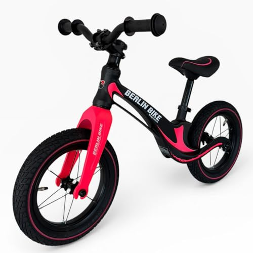 BERLIN BIKE ab 3 Jahre, 12 Zoll Laufrad bis zu 30 kg, Sattel höhenverstellbar, Sicheres und sehr Leichter Magnesiumrahmen, Lauflernrad für Jungen und Mädchen