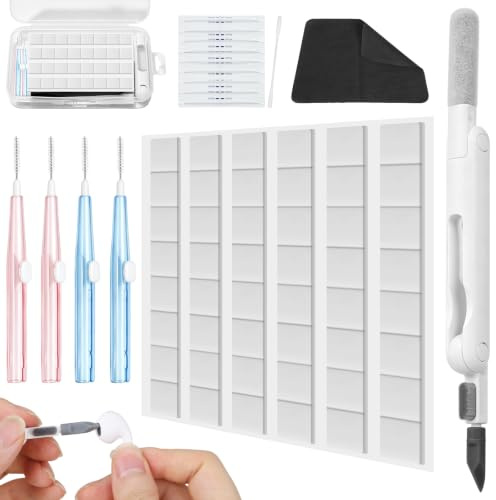 63Pieces Phone Cleaning Kit Earphone Airpod Cleaner with Cleaning Pen Brush | Specifically for Hard-To-Reach Corners 3-in-1 Set Includes Multi-Purpose Cleaning Pen for Port Earbuds iphone ipad Laptops