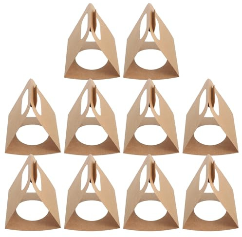 Gadpiparty Portavasos de Papel Kraft para Bebidas Frías y Calientes con 10 Unidades, Portador de Manija Plegable y Portátil para Transporte de Café y Té