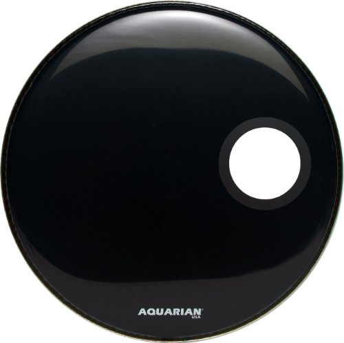 Aquarian CC22BK 22 inch Classic Clear Front Head Small Offset Port Black Gloss
