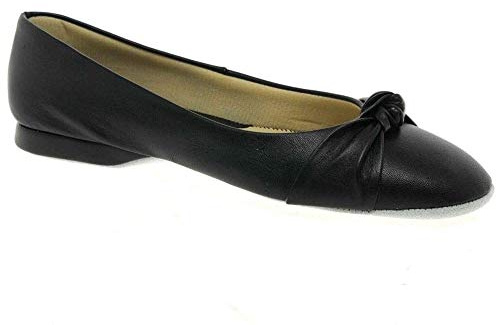 Relax Charles Clinkard Knot Leather Slipper 5 UK Black Leather