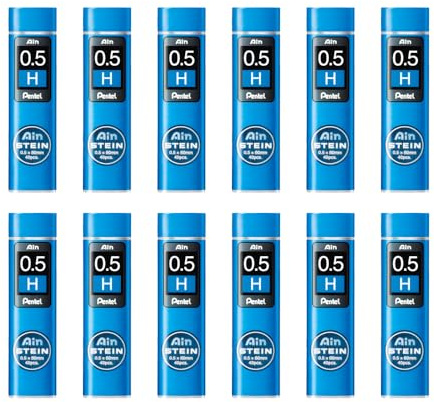 Pentel Ain STEIN C275 Feinmine, 40 Minen je Dose, 0.5 mm, Härtegrad H (12 Dosen)