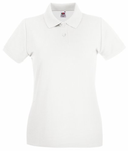 Fruit of the Loom Womens Lady-Fit 65/35 Short Sleeve Polo Shirt (L) (White)