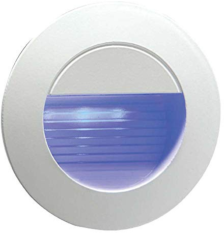 Knightsbridge NH020B Recessed Round Indoor/Outdoor LED Guide/Stair/Wall Light, Blue LED, IP54, 230 V