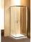 Duschkabine 90 x 90 cm eckig Quadro Ponsi Serie Gold Kristall Transparent mit Schiebetüren