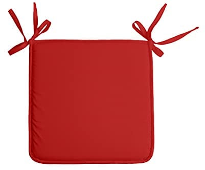 Stof - Galette de Chaise - Taille 38x38 cm - 100% Polyester - Couleur Rouge - Modèle Nelson - Qualité Exceptionnelle - Confortable et Élégant - Facile d'entretien