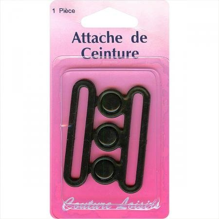 Hemline H458 Black Plastic Cummerbund Clips 1 Piece | For Wider Elasticated Belt by Hemline