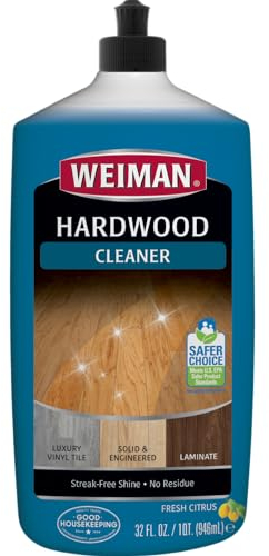Weiman Hardwood Cleaner for Finished Hardwood Floors, Engineered Floors, Laminate - Streak-Free Results, EPA Safer Choice Certified, 32 oz